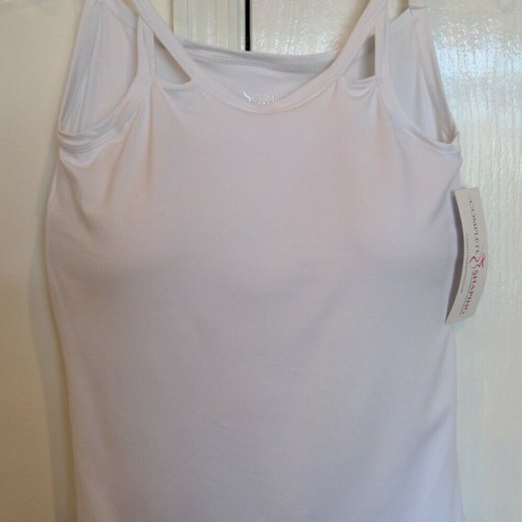Mastectomy Camisole with Integrated Prosthetics, Large w D Cup, NWT, White, Cut-